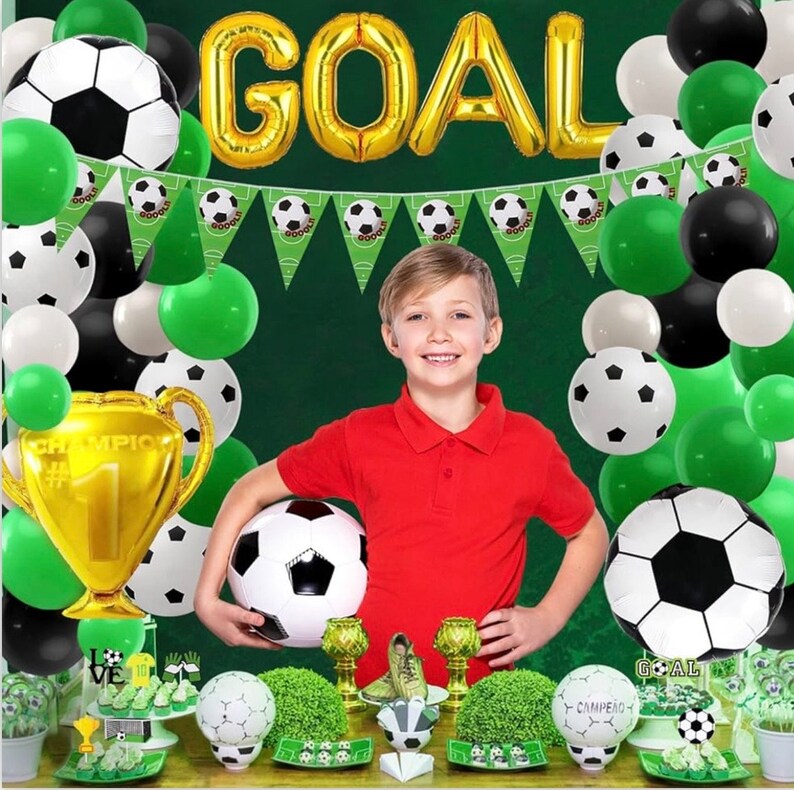 Soccer Balloons Arch Garland Kit 107pcs Soccer Party Decorations With