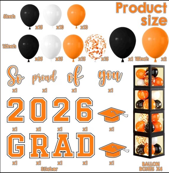JeVenis Set Di 11 Palloncini Per Laurea Con Banner 'Siamo Molto Orgogliosi Di Te', Decorazioni Per Feste, Include Cannucce E Corda