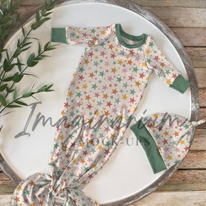 Baby Knotted Gown Mock Up, Baby Gown Outfit Photoshop Mock Up, Procreate Mockup, Customizable Outfit Mock-up,  Fabric mockup clothing