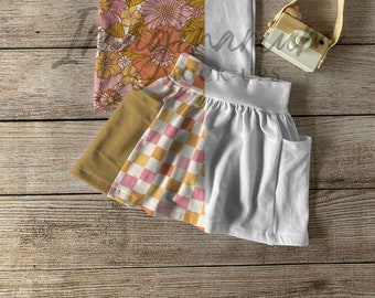 Pocket Skirt and Tank top Outfit Mock Up, Pocket Skirt Styled Photoshop Mock Up, Customizable Procreate Mockup, clothing mockup