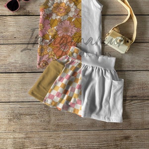 Pocket Skirt and Tank top Outfit Mock Up, Pocket Skirt Styled Photoshop Mock Up, Customizable Procreate Mockup, clothing mockup