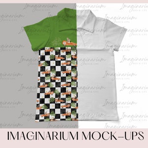 Collar Knit Short Sleeve Shirt Mockup, Color Block Top Mockup, Customizable Realistic Clothing Mock Up for Photoshop and Procreate