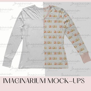 Adult Long Sleeve Top Mock Up, Adult Shirt Mock Ups, Customizable Pajama Top Mock-up, Photoshop Mock-up, Realistic Procreate Mockup