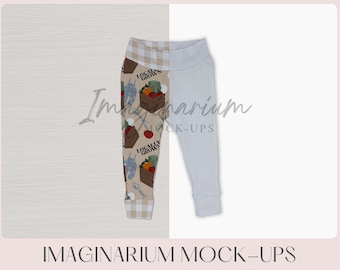 Yoga Waist Band Leggings Mock Up, Cuffed Leggings Photoshop Mockups, Customizable Procreate Mock-up, Leggings Mock-up