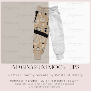 Sunny Sweats Mock Up, Jogger Pants Mockup, Realistic Clothing Mock-up for Photoshop, Procreate mockup