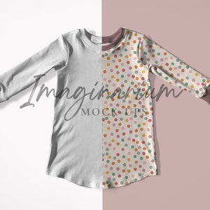 Long Sleeve Nightgown Mockup, Long Sleeve Night Dress Mock-Up, Procreate Customizable Mock-up, Realistic Clothing mockups for photoshop