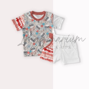 T-Shirt and Jogger Shorts Mock Up, Shorts and Shirt outfit Mock Ups, Procreate Customizable Pants Mock-up, Photoshop Mock-up
