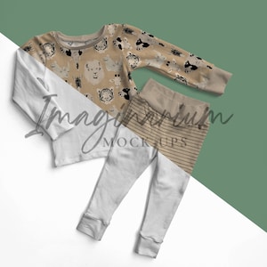 Pajama Set Mockup, Pajama Top and Leggings mock-up, PJ Set, Yoga Waist Leggings, Realistic Procreate Mock-up, Customizable Photoshop Mock-up