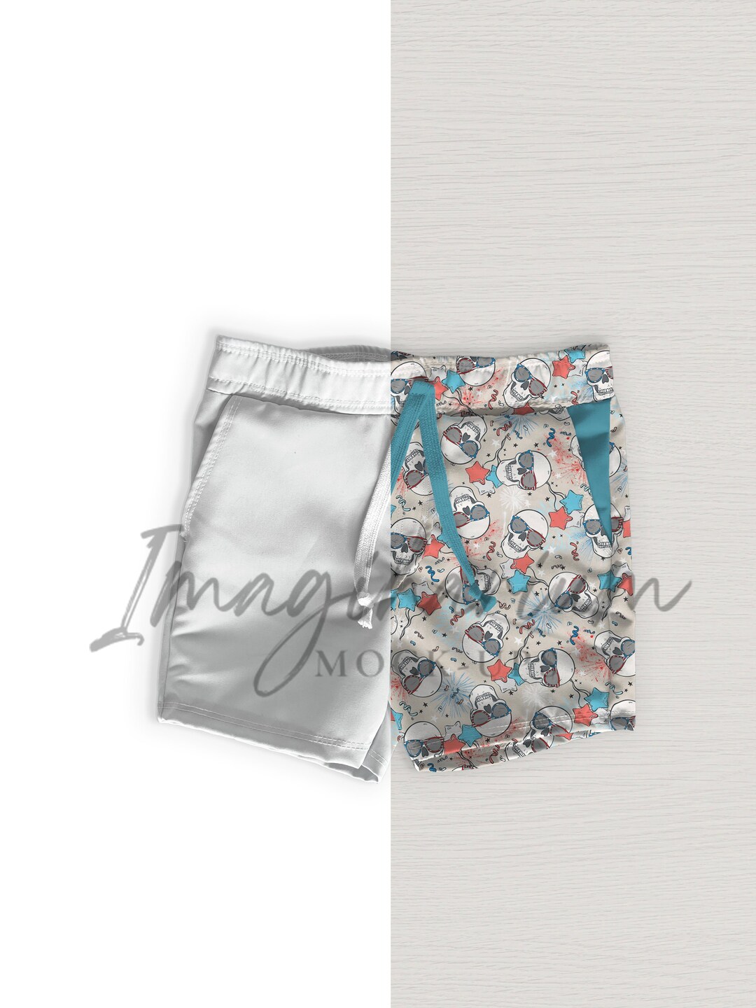 Board Shorts Mock Up, Swim Trunks Mockup, Surf Short Styled Procreate