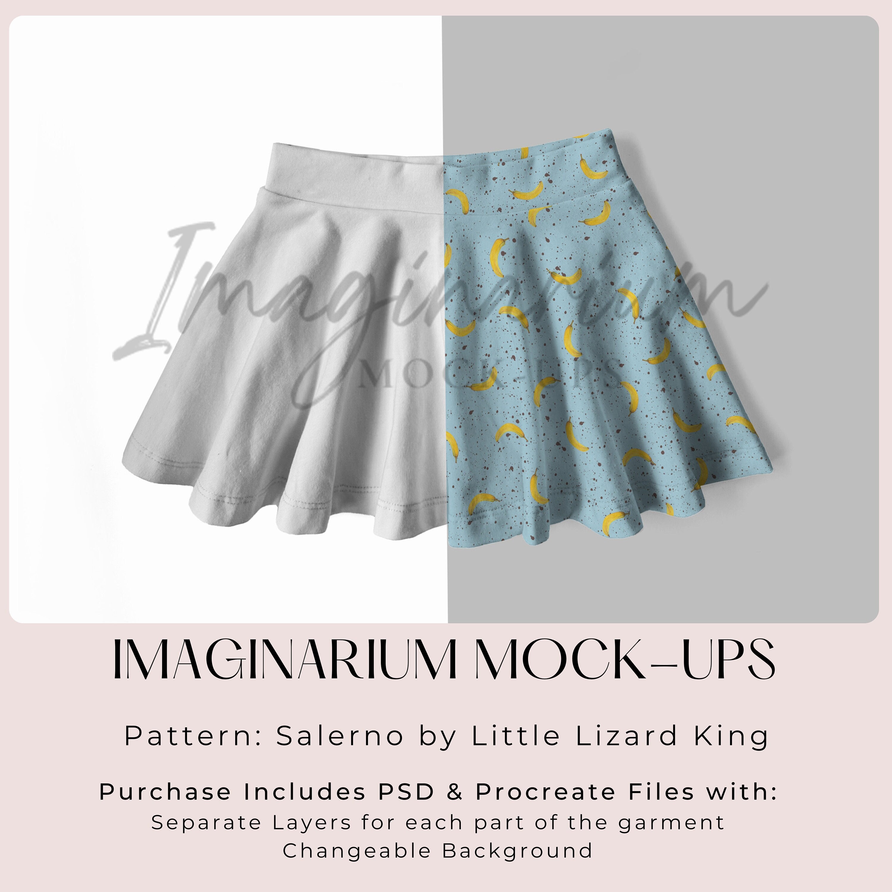 Salerno Skater Skirt Mock Up, Circle Skirt, Realistic Photoshop Mock Ups, Procreate Mockup, Customizable Skirt Mock-up, clothing Mockup