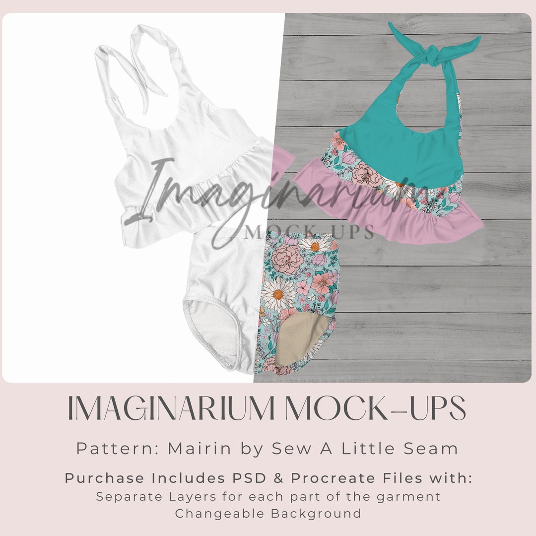 Mairin Two Piece Swimsuit Mock Up, Swimwear Mockup, Realistic Mockup