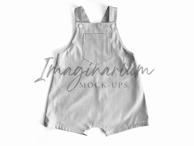 Overalls Button Texture Woven Overalls Shorts Mock Up, Overalls Realistic Clothing Mockups ...