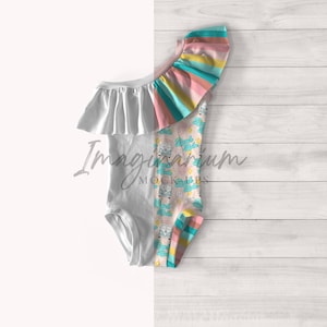 One Shoulder Leotard with Ruffle Mock Up, Ruffle Leo Mockup,  One Shoulder Leo Realistic Mockup, Photoshop Mock-up, Procreate Mock-up