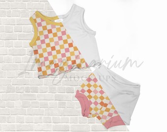 Ribbed Crop Top Mockup, Bummies Mock Up, Lounge Outfit Mock Up, Outfit Procreate Customizable Mock-up, Photoshop Mock-up