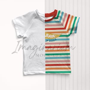 Raglan Top Mock Up, Raglan T-Shirt Mock-up, Maglietta a maniche corte Mock-up Photoshop realistici, Mock-up Procreate realistico, personalizzabile