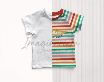 Raglan Top Mock Up, Raglan T-Shirt Mock-up, Short Sleeve Shirt Realistic Photoshop Mock Ups, Realistic Procreate Mockup, Customizable