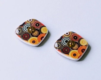 Small studs Colourful Earrings Handmade Ideal For Gifts Earrings for Summer Earrings for Spring Vibrant Earrings