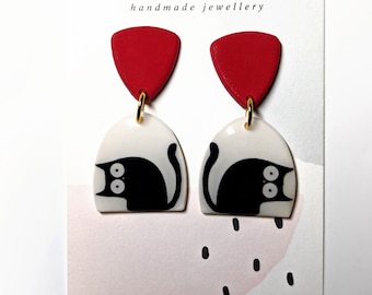 Cat Earrings For Animal lovers Jewellery Gift For Cat Owners Colourful Earrings Cute Kitten Earrings for Cat Mums Gift Nature Inspired