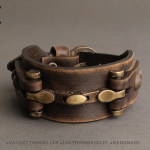 Brown Leather Cuff Bracelet B46