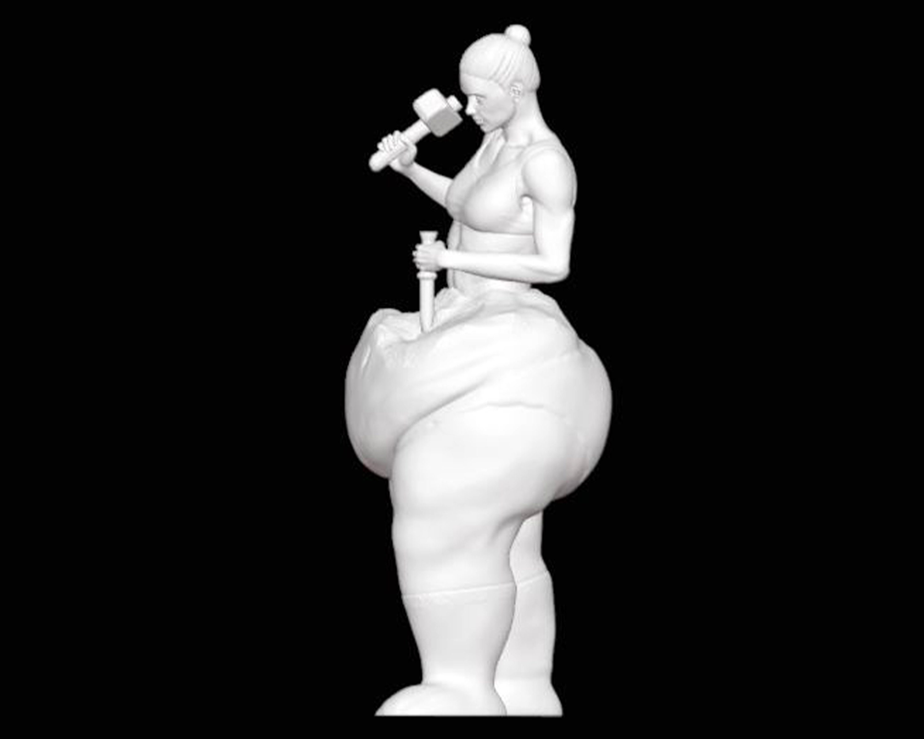 The Self Made Women Sculpture self Carved Womenbody Transformation 3D  Printed Statue Size Option 