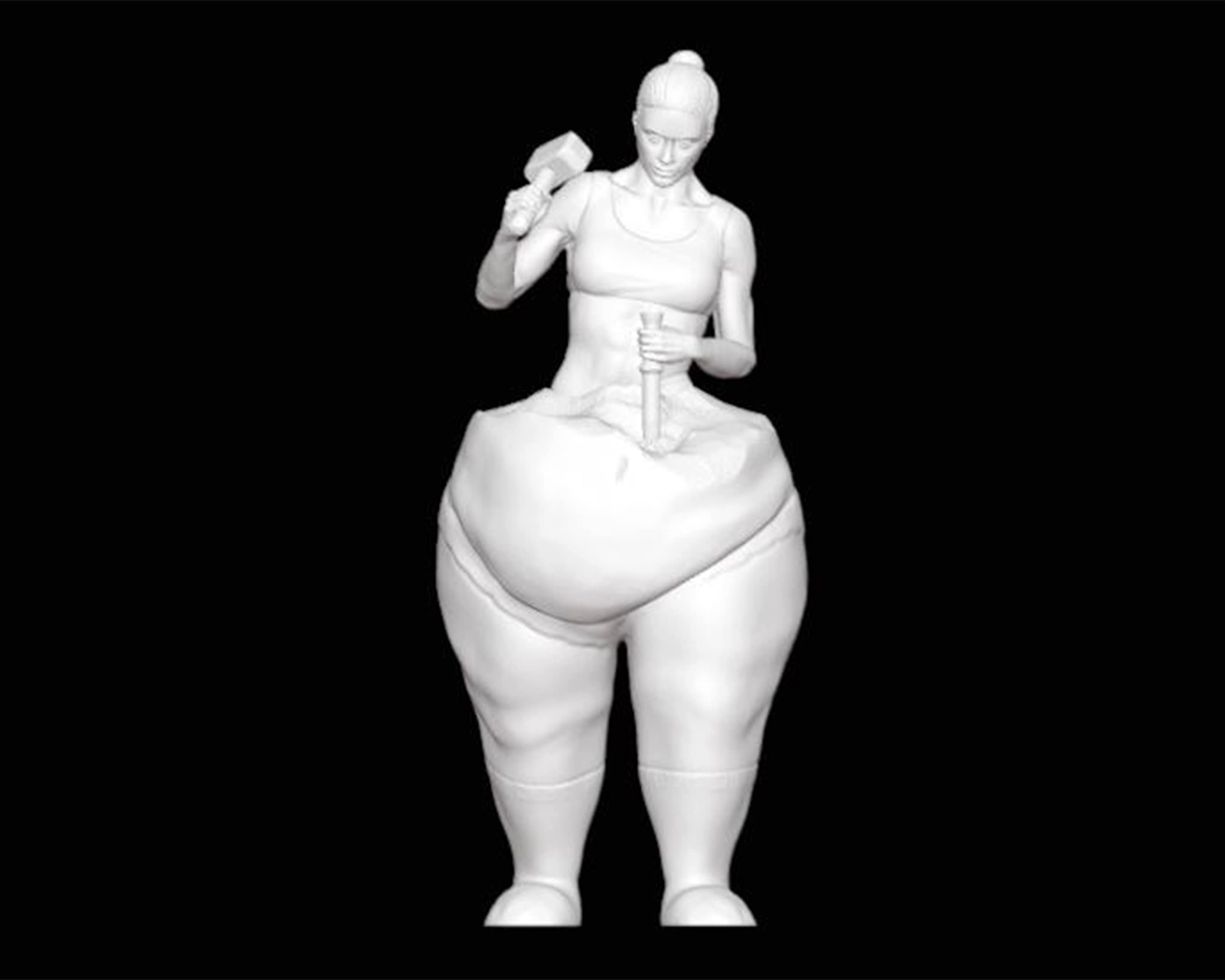 The Self Made Women, Self Carved Women Sculpture3d Printed Statuebody  Transformation Statuelose WEIGHT Statue size Option 