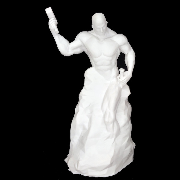 Muscular Self Made Man Sculpture|3D Printed | Cubic Bodybuilder statue | Size Option