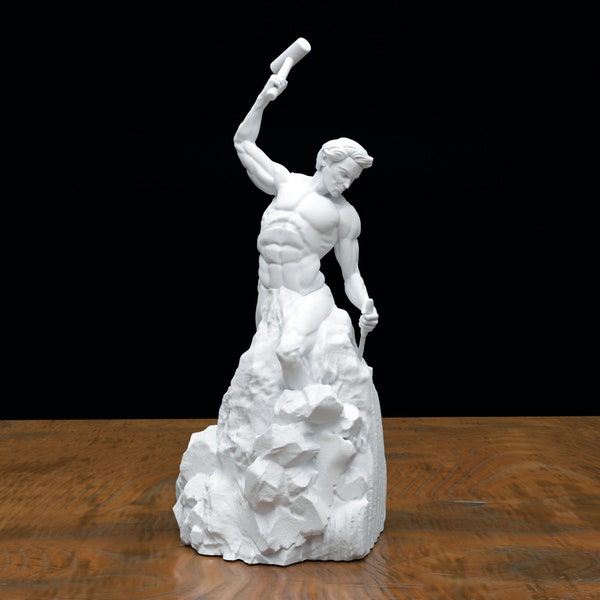 Ancient Self Made Man Sculpture |3D Printed Statue,Garden Sculpture,Desk Shelf | Size Option