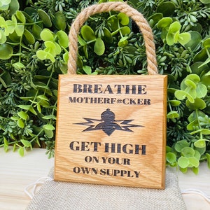 Solid Chunky Oak laser engraved, Ice bath/ cold water plunge/ cold water therapy/ The Wim Hof method garden hanging sign