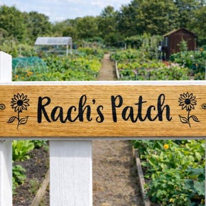Handmade Laser Engraved Solid Oak Sign: Custom Door, Gate sign, bench sign, Wall sign. Fence sign, house Decor. #Look at Pictures for ideas# image 4