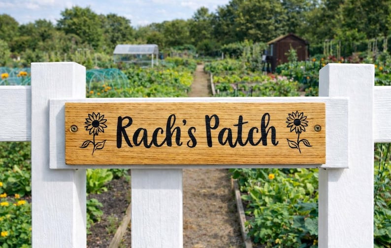 Handmade Laser Engraved Solid Oak Sign: Custom Door, Gate sign, bench sign, Wall sign. Fence sign, house Decor. #Look at Pictures for ideas# image 4