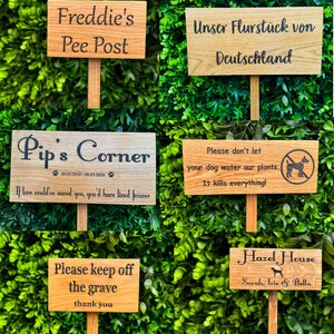 Soild Oak personalised Ground Stake sign/ garden signwords of your Choice you can add a picture to this, Please LOOK at PICTURES for IDEAS image 2