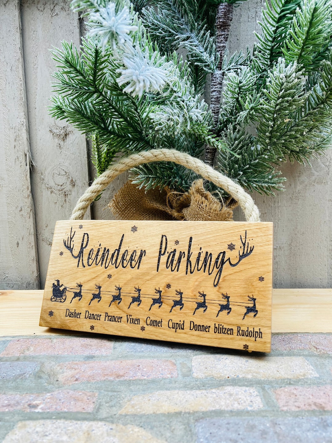 High Quality Reindeer Parking Signreindeer Name Learning Etsy