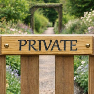 Handmade Laser Engraved Solid Oak Sign: Custom Door, Gate sign, bench sign, Wall sign. Fence sign, house Decor. #Look at Pictures for ideas# image 7