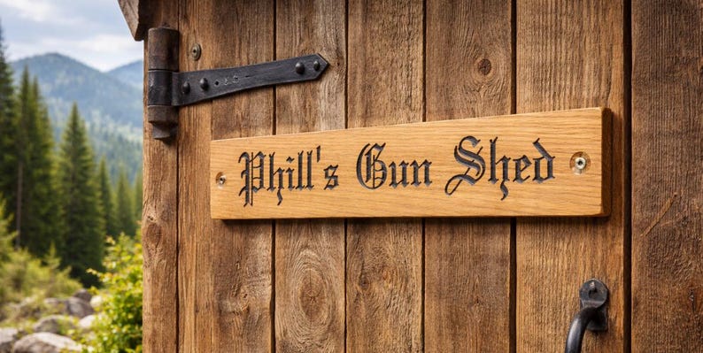 Handmade Laser Engraved Solid Oak Sign: Custom Door, Gate sign, bench sign, Wall sign. Fence sign, house Decor. #Look at Pictures for ideas# image 3