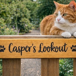 Handmade Laser Engraved Solid Oak Sign: Custom Door, Gate sign, bench sign, Wall sign. Fence sign, house Decor. #Look at Pictures for ideas# image 8