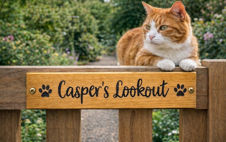 Handmade Laser Engraved Solid Oak Sign: Custom Door, Gate sign, bench sign, Wall sign. Fence sign, house Decor. #Look at Pictures for ideas# image 8