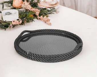 Rope handcrafted tray | Natural material |  For home, office, garden, yacht, boat, caravan | Gift