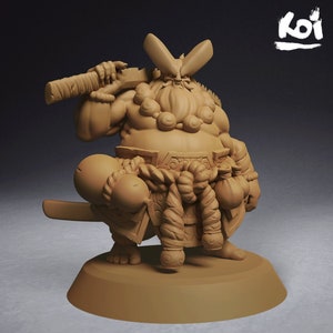 Furybound Clan - Drunkard Juzo | 42mm | Ogre | Rpg | Tabletop | Wargaming | D&D | Pathfinder | Samurai | Demon | Miniature | Boss | Oni |
