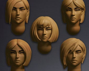 Holy Order Knights  - Heads Set | 32mm | Empire | Girl | Wargaming | Conversion | kit bashing | Sisters | Bits | Old World | 42mm | Adept