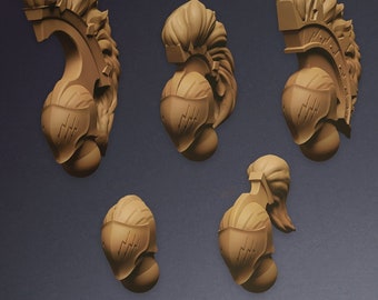 Heralds of the Storm - 5 Miniatures heads | 42mm | 32mm | Rpg | Tabletop | Wargaming | Space | Conversion | kit bashing | Knights | Helmets