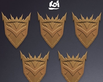 Heralds of the Storm - 5 Shields | 42mm | Custom | Rpg | Tabletop | Wargaming | Thunder | Conversion | kitbash | Knight | Bundle | Miniature