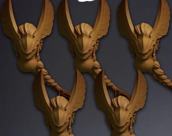 Ravenwings - 5 Miniatures Heads | 42mm | 32mm | Storm | Tabletop ...