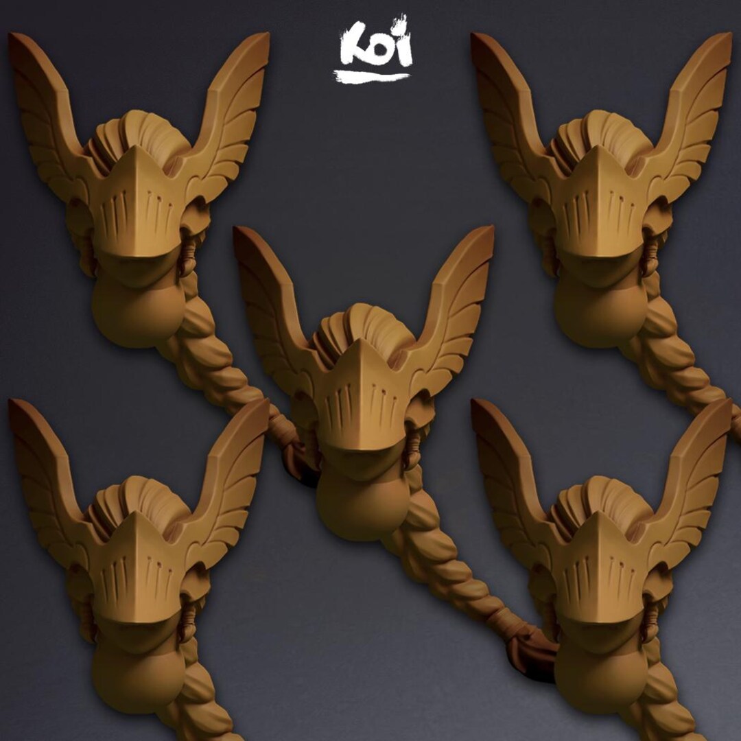 Ravenwings - 5 Miniature Heads Type 5 | 42mm | 32mm | Storm | Tabletop ...