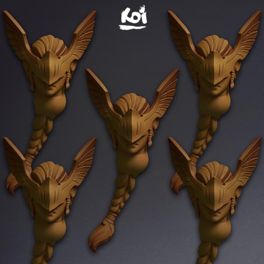 Ravenwings - 5 Miniature Heads Type 4 | 42mm | 32mm | Storm | Tabletop ...