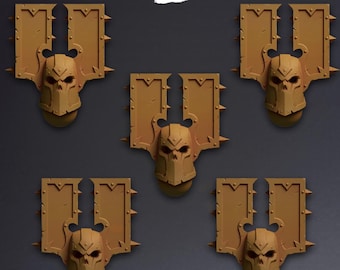 Bloodrunners - Miniatures heads Type 4 | 42mm | Custom | Tabletop | Wargaming | World | Conversion | kit bashing | Chaos | Helmets | Berserk