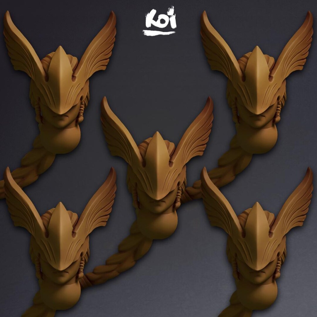 Ravenwings - 5 Miniature Heads Type 3 | 42mm | 32mm | Storm | Tabletop ...