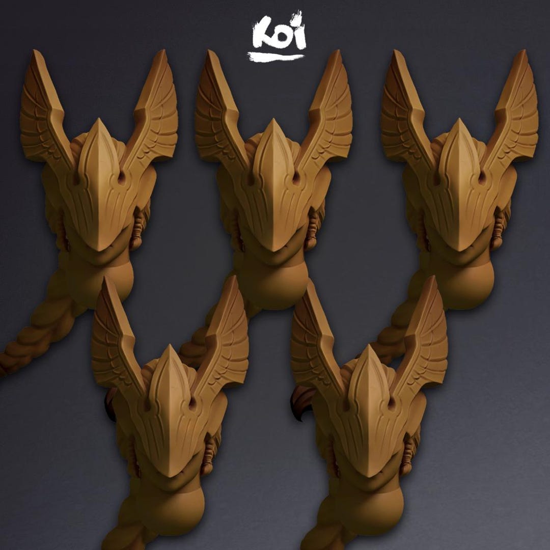 Ravenwings - 5 Miniature Heads Type 2 | 42mm | 32mm | Storm | Tabletop ...