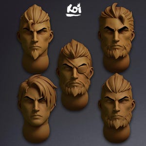 Vikings - Heads Set | 32mm | Empire | Human| Wargaming | Riders | Conversion | kit bashing | Knights | Bits | Stylized | Wolves | Space