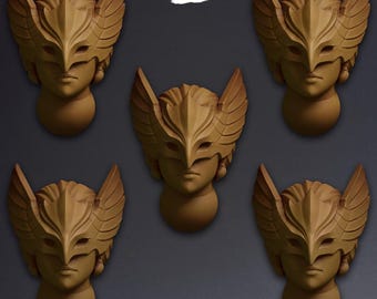 Valkyries - 5 Miniatures heads Type 4 | 42mm | 32mm | Storm | Tabletop | Wargaming | Sisters | Conversion | kit bashing | Knights | Helmets