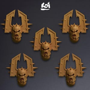 Bloodrunners - Miniatyrhuvuden Typ 7 | 42 mm | Anpassad | Bordsspel | Krigsspel | Värld | Konvertering | Byggsatsattacker | Kaos | Hjälmar | Berserk